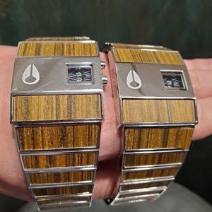 Two Nixon Teakwood Rotolog Watches